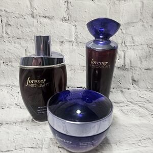 Rare Bath And Body Works FOREVER MIDNIGHT 3pc set